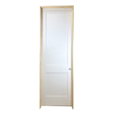 18 in. x 8 ft. White 2-Panel Shaker Solid Core Primed MDF Prehung Interior Door