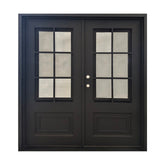 6 ft. x 6 ft. 8 in. 6 Lite Wrought Iron Prehung Front Door
