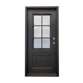3 ft. x 6 ft. 8 in. 6 Lite Exterior Wrought Iron Door