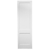 24 in x 96 in White Shaker 2-Panel Solid Core Primed MDF Interior Door Slab