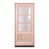 3 ft. x 6 ft. 8 in. Mahogany Prehung Front Door with 6 Lites