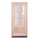 3 ft. x 6 ft. 8 in. Mahogany Prehung Front Door with 6 Lites