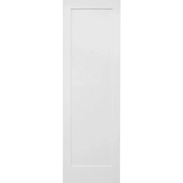 28 in x 80 in White Shaker 1-Panel Solid Core Primed MDF Interior Door Slab