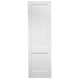 30 in x 96 in White Shaker 2-Panel Solid Core Primed MDF Interior Door Slab