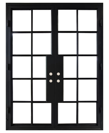 6/0x8/0 10 Lite French Exterior Wrought Iron Prehung Door