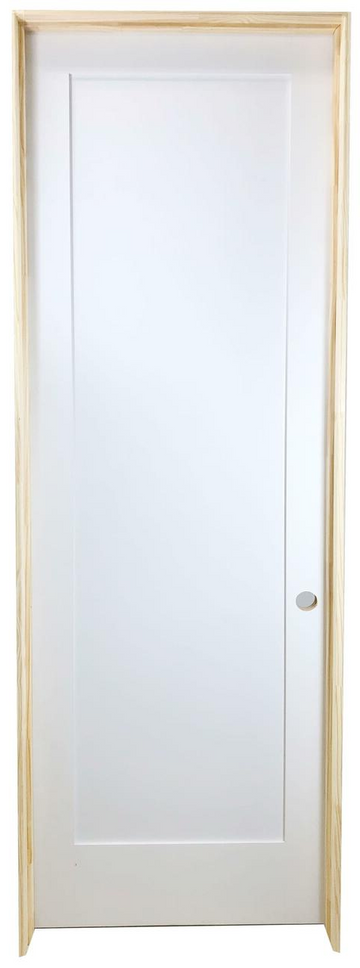 24 in. x 8 ft. White 1-Panel Shaker Solid Core Primed MDF Prehung Interior Door