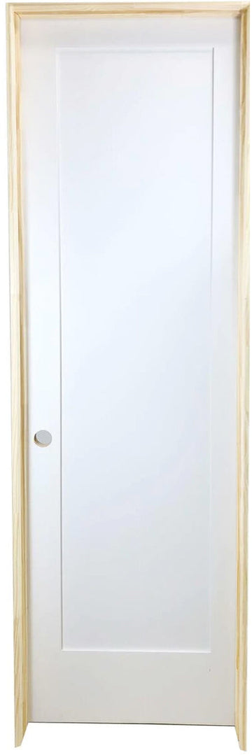18 in. x 6ft. 8in. White 1-Panel Shaker Solid Core Primed MDF Prehung Interior Door Main Layout Photo