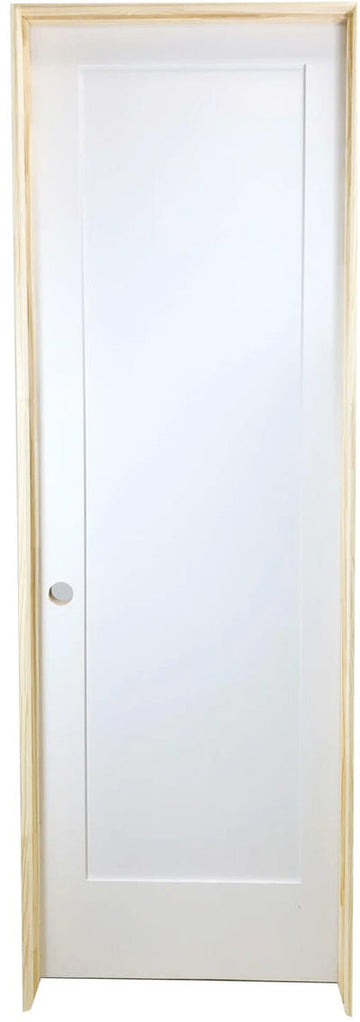 24 in. x 6ft. 8in. White 1-Panel Shaker Solid Core Primed MDF Prehung Interior Door Main Layout Photo