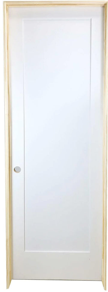 28 in. x 6ft. 8in. White 1-Panel Shaker Solid Core Primed MDF Prehung Interior Door Main Layout Photo