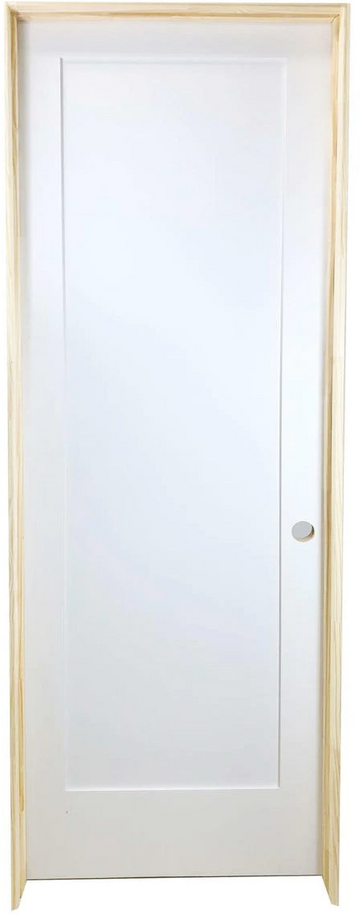 2/6 x 6/8 White 1-Panel Shaker Solid Core Primed MDF Prehung Interior Door