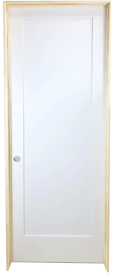3 ft. x 6ft. 8in. White 1-Panel Shaker Solid Core Primed MDF Prehung Interior Door Main Layout Photo