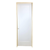 Puerta interior precolgada de MDF con núcleo sólido, imprimada, de 1 panel, color blanco, estilo Shaker, de 2/4 x 6/8