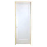 Puerta interior precolgada de MDF con núcleo sólido, imprimada, de 1 panel, color blanco, estilo Shaker, de 2/8 x 6/8