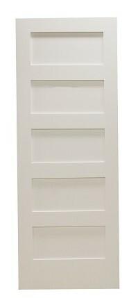 30 in. x 8ft. Shaker 5-Panel Solid Core Primed MDF Interior Door Slab