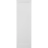 32 in. x 6ft 8in. White Shaker 1-Panel Solid Core Primed MDF Interior Door Slab