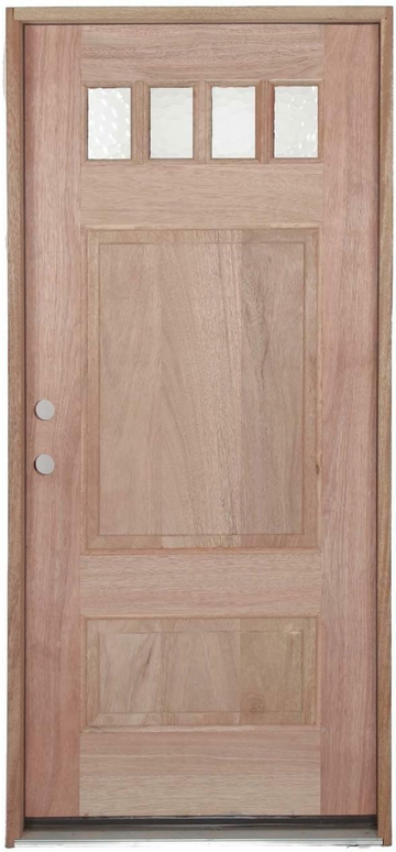 3 ft. x 6 ft. 8 in. Exterior Mahogany Door Craftsman Style with 1/7 Glass
