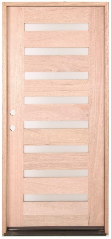 3 ft. x 6 ft. 8 in. Mahogany Exterior Prehung Door Modern 8 Lite