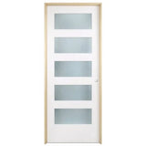 32 in x 80 in Shaker 5 Lite Solid Core Primed MDF Prehung Interior Door