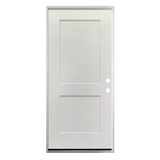 Puerta interior precolgada simple de 36 pulg. x 79 pulg. con 2 paneles, imprimada, con clasificación de resistencia al fuego de 20 min., para uso en garaje