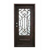 Dallas 3 ft. x 6 ft. 8 in. Wrought Iron Prehung Front Door