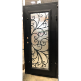 Violet 3/0x6/8 Exterior Wrought Iron Prehung Single Door