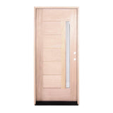 Puerta exterior de caoba de 3 pies x 6 pies 8 pulgadas con vidrio de una sola línea