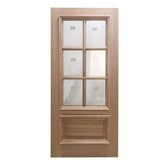 3 ft. x 6 ft. 8 in. Exterior Mahogany Door Slab 6 Lite with Moulding