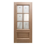 Puerta de caoba para exteriores de 3 pies x 6 pies 8 pulgadas con 6 paneles y moldura