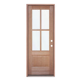3 ft. x 6 ft. 8 in. Mahogany Classic 4 Lite Prehung Exterior Door