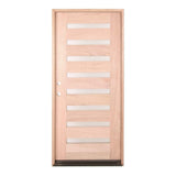Puerta exterior precolgada de caoba de 3 pies x 6 pies 8 pulgadas Modern 8 Lite