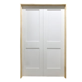 3 ft. x 6 ft. 8 in. White Shaker 2-Panel Solid Core Primed MDF Prehung Interior French Door