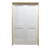3 ft. x 6 ft. 8 in. White Shaker 2-Panel Solid Core Primed MDF Prehung Interior French Door