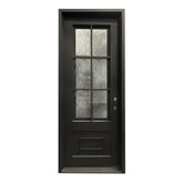3 ft. x 8 ft. 6 Lite Exterior Wrought Iron Prehung Door