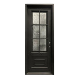 3 ft. x 8 ft. 6 Lite Exterior Wrought Iron Prehung Door