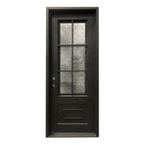 3 ft. x 8 ft. 6 Lite Exterior Wrought Iron Prehung Door