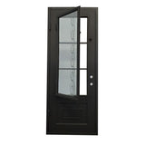 Puerta precolgada de hierro forjado para exterior de 3 pies x 8 pies y 6 paneles