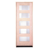 3 ft. x 8 ft. Mahogany Exterior Prehung Door Modern 5 Lite