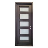 3 ft. x 8 ft. Single Exterior Wrought Iron Door with 5 Lites