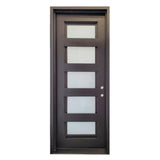 3 ft. x 8 ft. Single Exterior Wrought Iron Door with 5 Lites