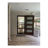 Puerta precolgada exterior de caoba de 3 pies x 6 pies 8 pulgadas, moderna, de 4 lados