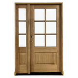 4/5x6/8 Exterior Mahogany Door with 6 Lites Without Trim and One Sidelight