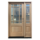 4/5x6/8 Prairie Style Exterior Wood Door with 1 Sidelite