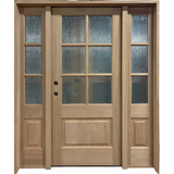 5/9x6/8 Exterior Mahogany Door 6 Lites Without Moulding with Sidelights