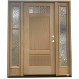 5/9x6/8 Exterior Mahogany Prehung Door | 1/7 4 Lite Glass with Sidelights