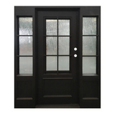 5/9x6/8 Wrought Iron 6 Lite Prehung Front Door With Sidelites