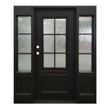 5/9x6/8 Wrought Iron 6 Lite Prehung Front Door With Sidelites