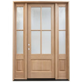 5/9x8/0 Exterior Mahogany Door 4 Lite with Sidelights