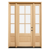5/9x8/0 Exterior Mahogany Door 6 Lite with Sidelights with Panolock Multipoint Set