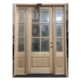 5/9x8/0 Exterior Mahogany Door 6 Lite with Sidelights with Panolock Multipoint Set