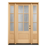 5/9x8/0 Exterior Mahogany Door 6 Lite with Sidelights with Panolock Multipoint Set